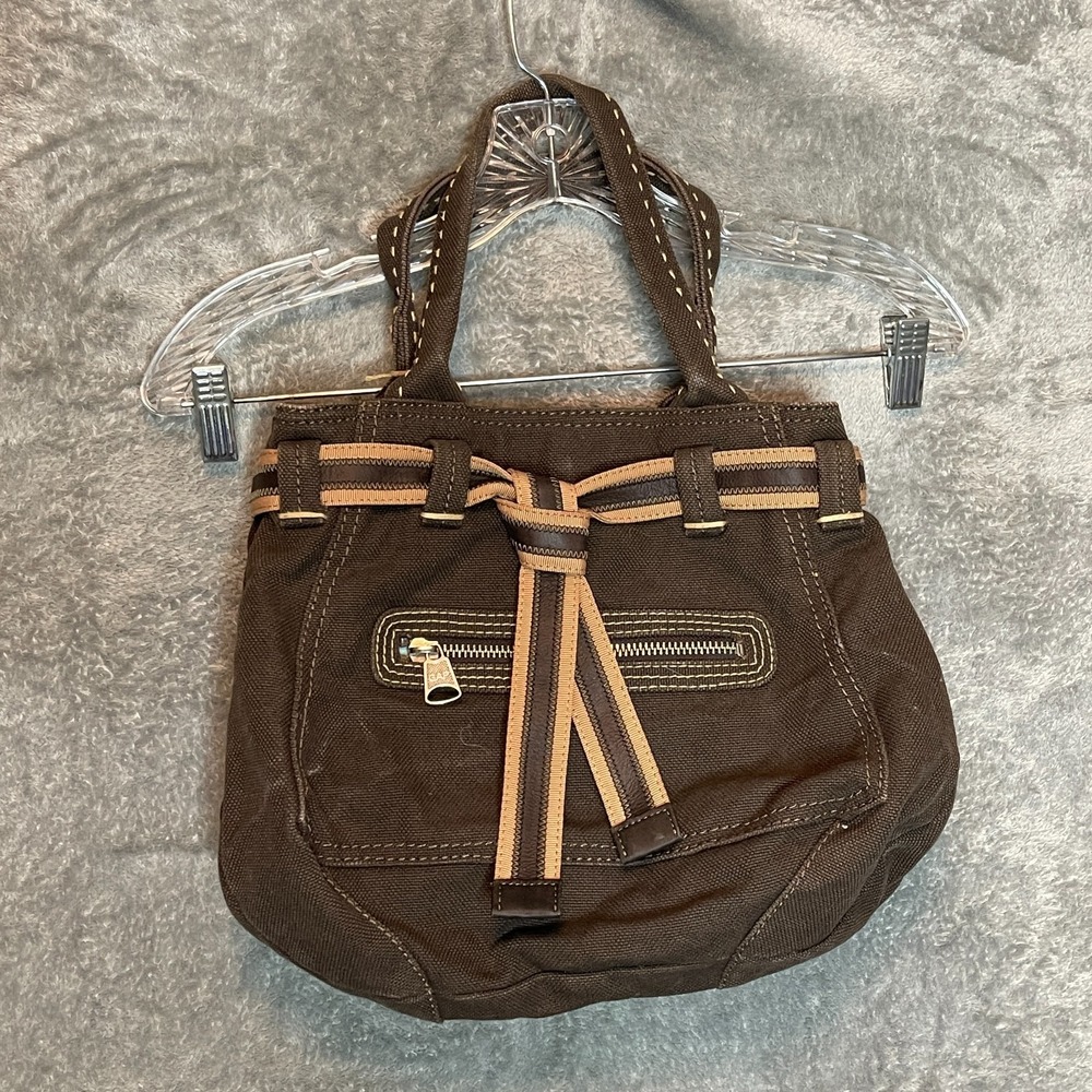 GAP Y2K Women's Vintage Brown Canvas Hobo Boho Indie Hippie Mini Tote